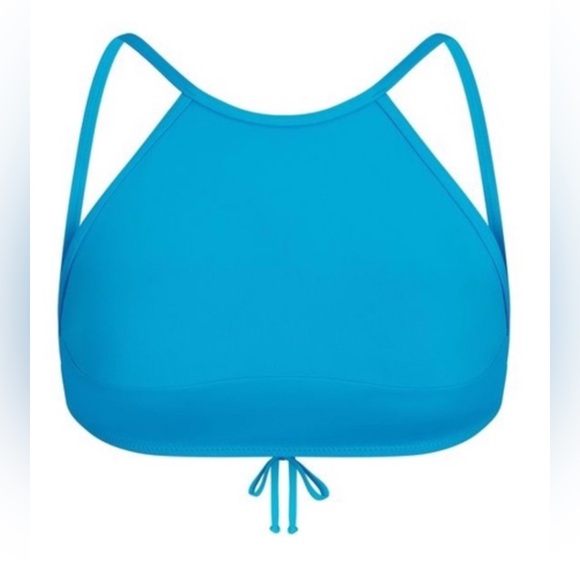 Skims Recycled Swim High Top Neck Top/ Turquoise NWT - Picture 5 of 9